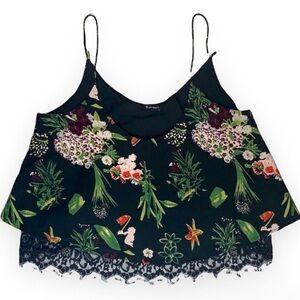 Style House - Floral Garden Lace Trim Cami Top